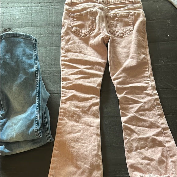 Cat and Jack bootcut stretch jeans Pink Frayed Hem Jeans and basic blue - Picture 5 of 7